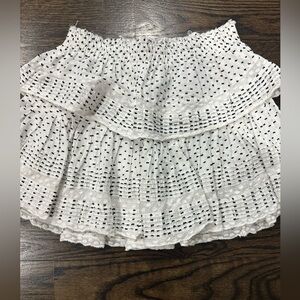 LoveShackFancy Polka Dot Ruffle Mini Skirt